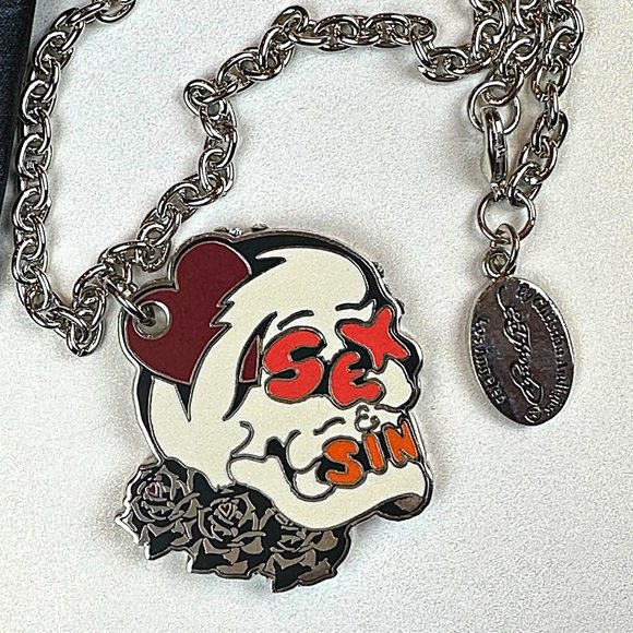 ED HARDY by Christian Audigier / VINTAGE Necklace / Sex & Sin Necklace/ Original - Picture 1 of 7
